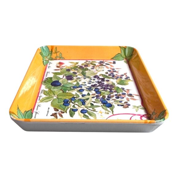 Decorative Floral Melamine Tray Botanical Print Small Jewelry Trinkets Keys - Picture 10 of 12